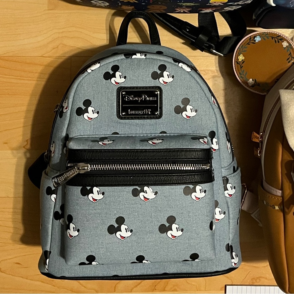 Loungefly Mickey Mouse Denim Mini Backpack
